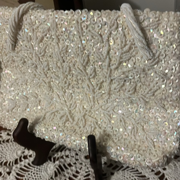 C Vivant & Sarnie Vintage Mid-Century Classic Iridescent Peal and Sequins Purse - Picture 8 of 14